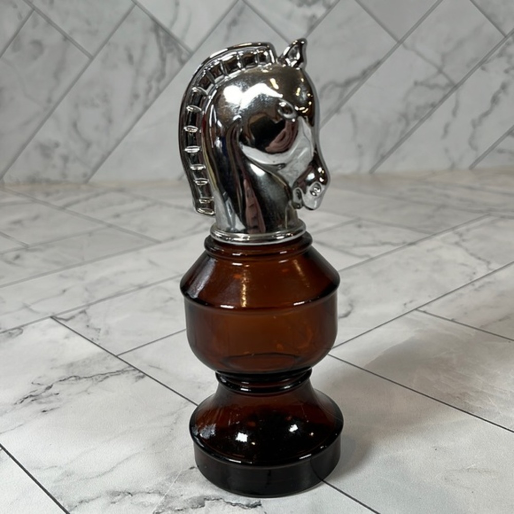 Vintage Retro Avon Decanter Smart Move Knight Chess Piece Avon Protein Hair